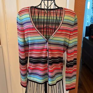 Escada Colorful Viscose/Rayon Vintage 80s Cardigan-Size 38